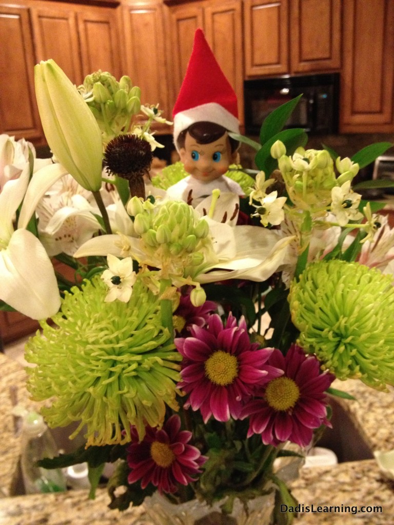 elf on the shelf flowers