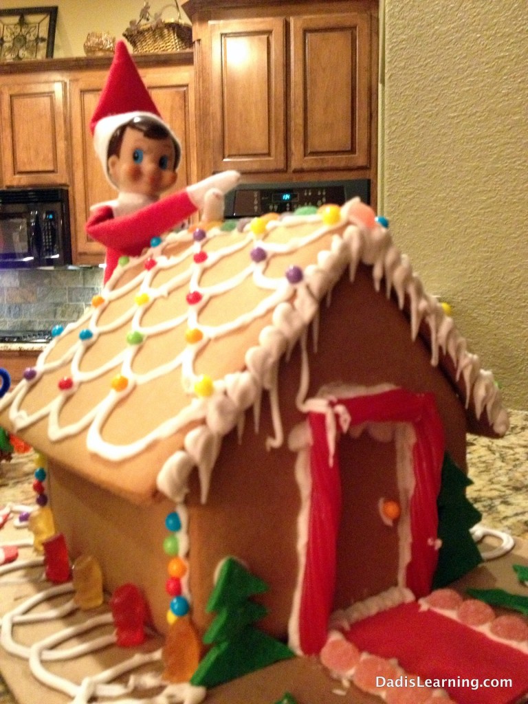 Elf on the Shelf gingerbread house