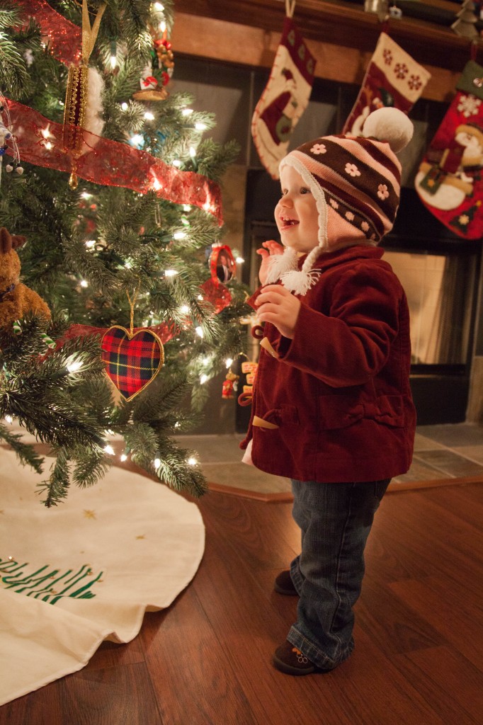 little girl christmas tree