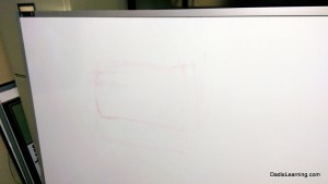 An example of ghosting on a dry erase board.  Try writing over it with a dry erase marker then erasing it all.