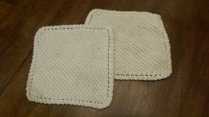 The pot holders that Bonnie made for our family.