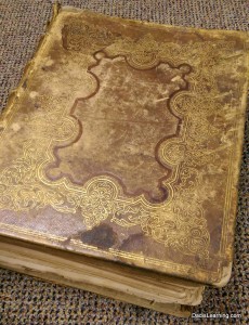 1858 antique bible leather cover