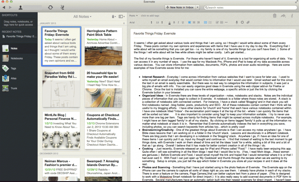 Evernote mac app